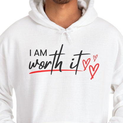 Empowerment Graphic Hoodie, Self Worth Sweatshirt, You Are Worth It Pullover, Inspirational Unisex Hoodie, Motivational Graphic Jumper - Quirkside Creations