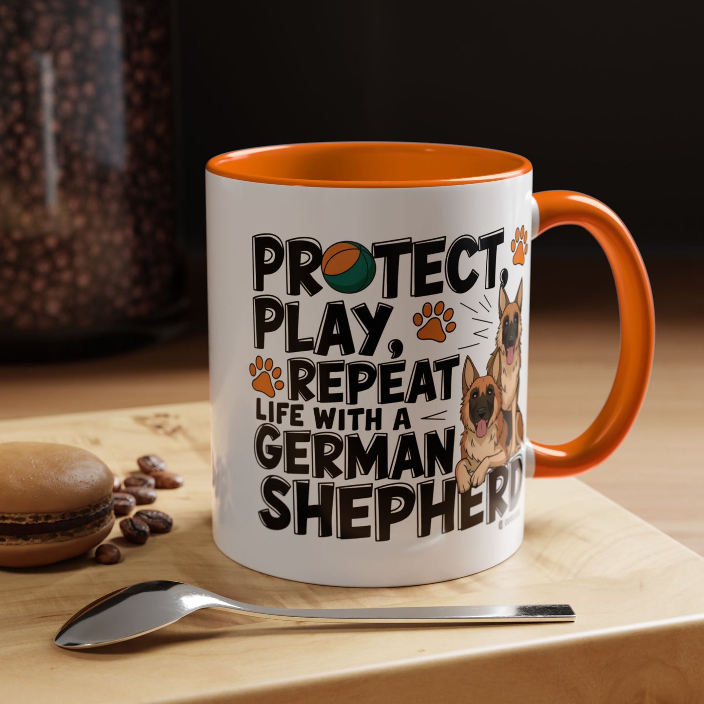 German Shepherd Lover's Accent Coffee Mug - Perfect Gift for Dog Owners, Pet Lovers, Birthdays, Holidays, Home Decor