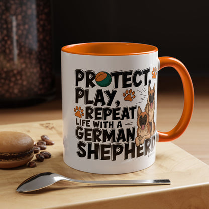 German Shepherd Lover's Accent Coffee Mug - Perfect Gift for Dog Owners, Pet Lovers, Birthdays, Holidays, Home Decor