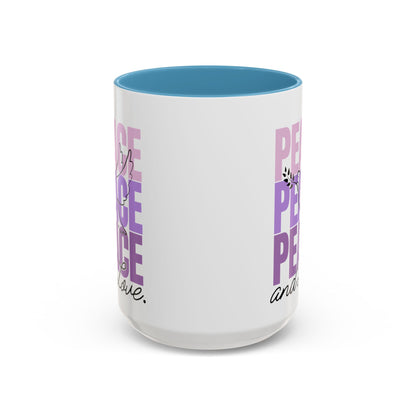 Peace and Love Accent Mug