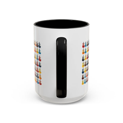 Coffee Mug - Wall of Guitars Design - Music Lover Gift