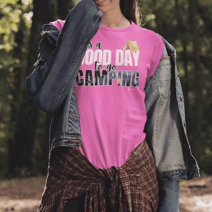 Premium Unisex Camping Enthusiast T-shirt - Great Day to Go Camping Design