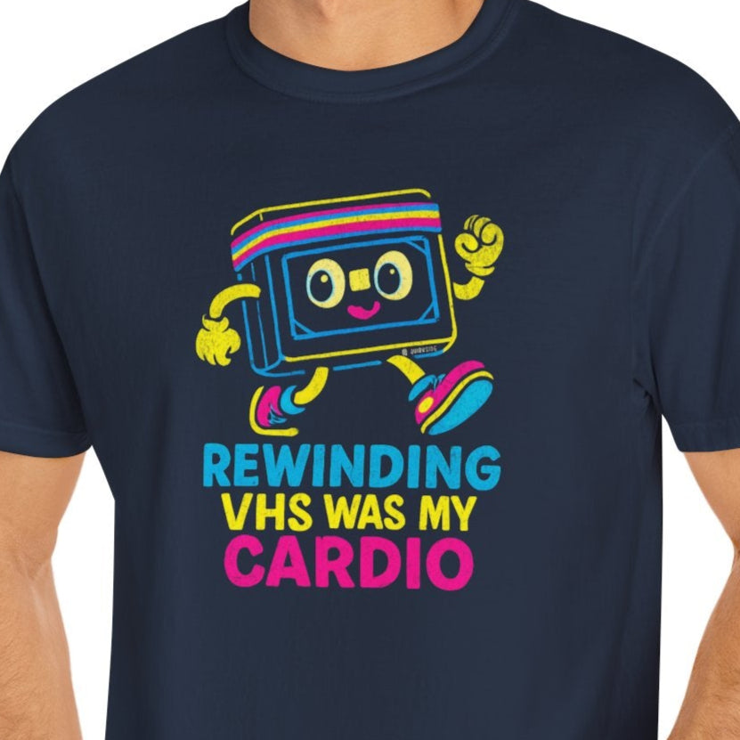 Retro VHS Cardio Unisex T-Shirt, Vintage Fitness Tee, Funny Gift, 80s Nostalgia Apparel, Movie Buff Shirt