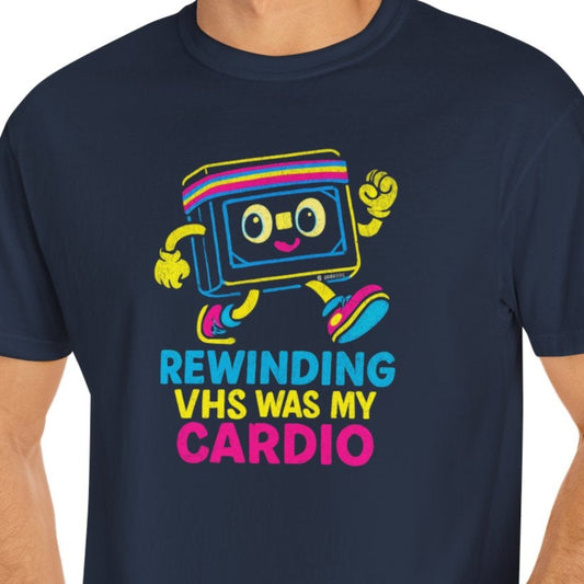 Retro VHS Cardio Unisex T-Shirt, Vintage Fitness Tee, Funny Gift, 80s Nostalgia Apparel, Movie Buff Shirt