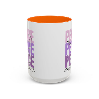 Peace and Love Accent Mug