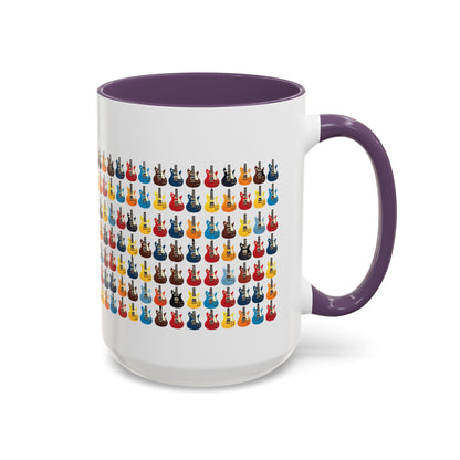 Coffee Mug - Wall of Guitars Design - Music Lover Gift