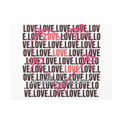 Love-Themed Canvas Art, Heart Wall Decor, Valentine's Gift, Romantic Home Decor, Engagement Present
