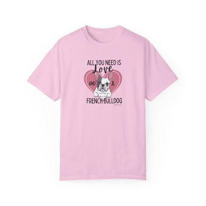 French Bulldog Lover Unisex Garment-Dyed T-shirt, Dog Parent Tee, Cute Bulldog Shirt, Pet Lover Top, Animal Graphic Tee
