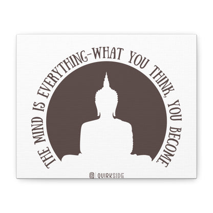 Mindfulness Buddha Canvas Art, Inspirational Wall Decor, Meditation Quote Print, Zen Home Decor, Gift for Yogis and Mindfulness Lovers