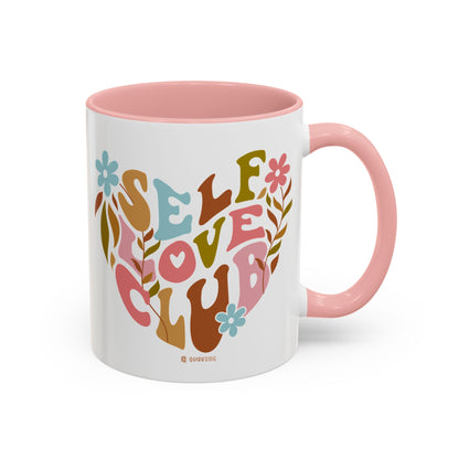 Self Love Club Coffee Mug - Empowering Floral Design, Great for Gifts, Self-Care, Friends, Motivational Mugs