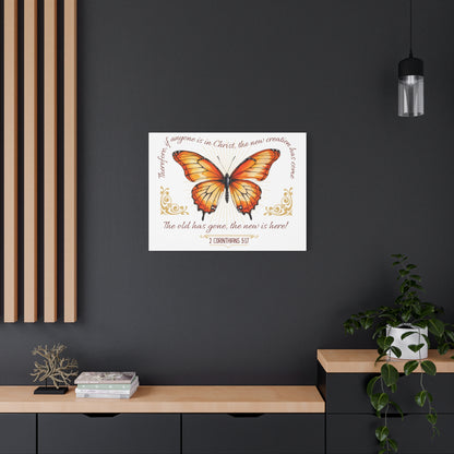 Butterfly Wall Art, Inspirational Canvas Print, Christian Home Decor, Gift for Religious Celebrations, Motivational Artwork