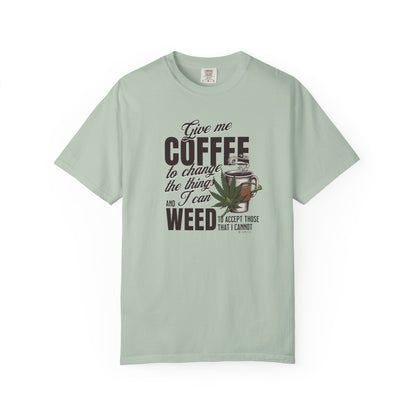 Coffee and Weed Funny Unisex T-shirt, Hilarious Tee for Coffee and Cannabis Lovers, Relaxed Fit Shirt for Daily Wear, Gift for Friends,