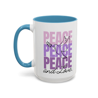Peace and Love Accent Mug