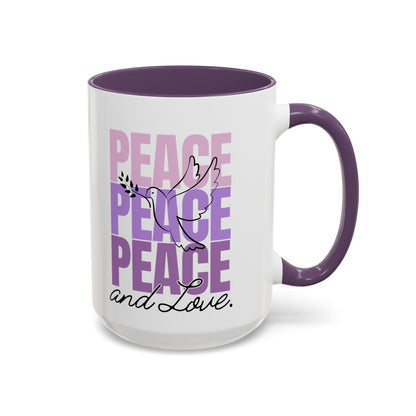 Peace and Love Accent Mug