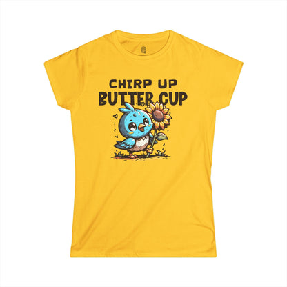 Quirkside 'Chirp Up Buttercup' Women's Softstyle Tee - Quirkside Creations
