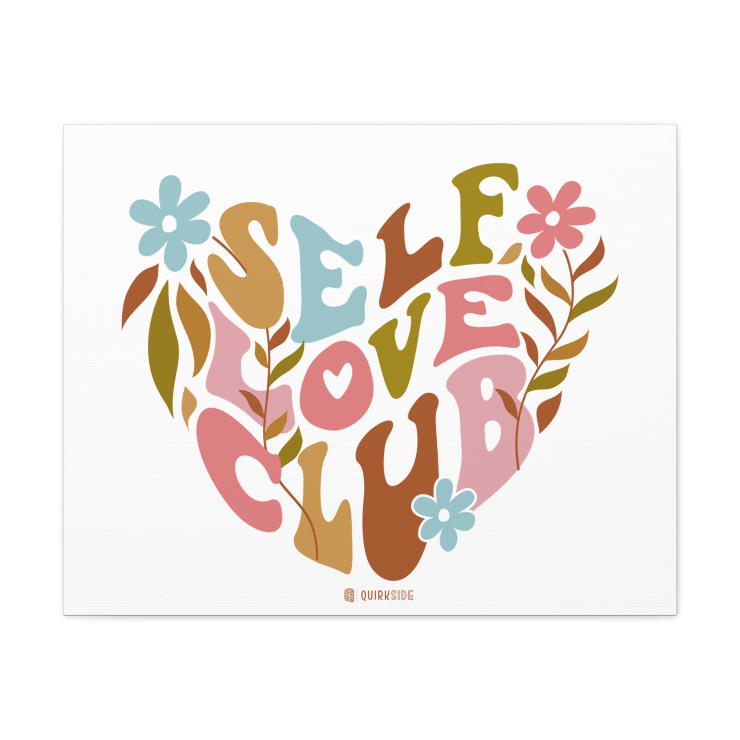 Self Love Club Canvas Art | Inspirational Wall Decor, Gift for Friends, Home and Office Decoration, Positive Vibes