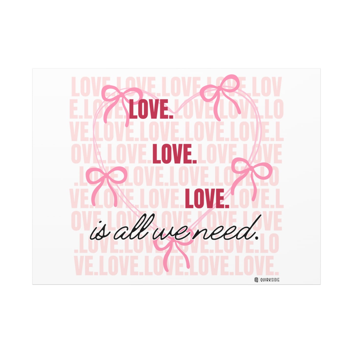 Love-Themed Canvas Wall Art with Pink Bows, Inspirational Home Decor for Weddings, Anniversaries, Valentine's Day, Gifts for Her