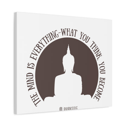 Mindfulness Buddha Canvas Art, Inspirational Wall Decor, Meditation Quote Print, Zen Home Decor, Gift for Yogis and Mindfulness Lovers