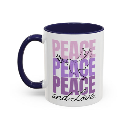 Peace and Love Accent Mug