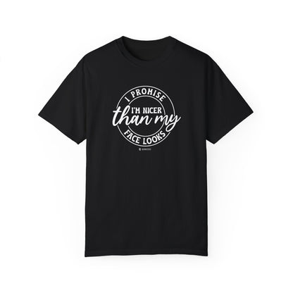 Funny Nice Person Inside Statement, Unisex Garment-Dyed T-shirt, Humorous Tee, Sarcastic Graphic Shirt, Unique Gift Idea, Cool Top - Quirkside Creations