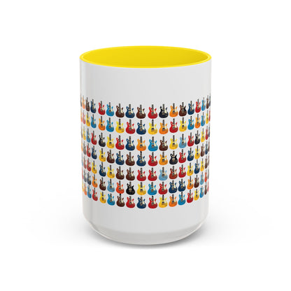 Coffee Mug - Wall of Guitars Design - Music Lover Gift