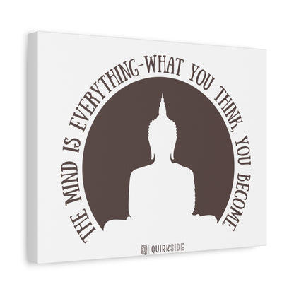 Mindfulness Buddha Canvas Art, Inspirational Wall Decor, Meditation Quote Print, Zen Home Decor, Gift for Yogis and Mindfulness Lovers