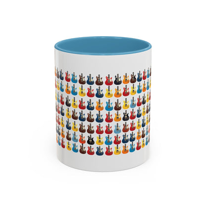 Coffee Mug - Wall of Guitars Design - Music Lover Gift