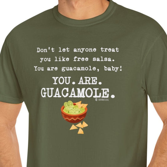 Premium Guacamole Unisex Garment-Dyed T-shirt, Funny Avocado Lover Tee, Gift for Foodie, Soft Graphic Tee, Unique Graphic Tee, Novelty Top - Quirkside Creations