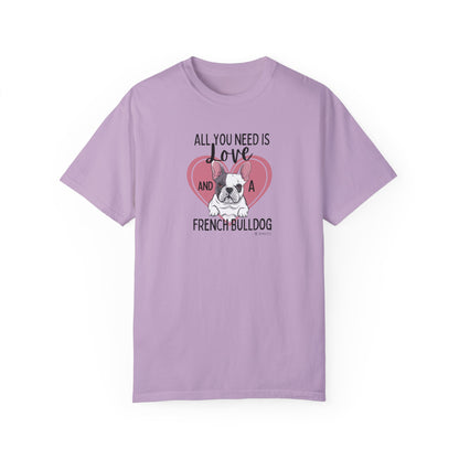 French Bulldog Lover Unisex Garment-Dyed T-shirt, Dog Parent Tee, Cute Bulldog Shirt, Pet Lover Top, Animal Graphic Tee