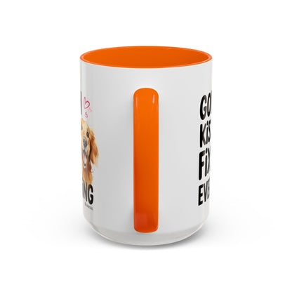 Golden Kisses Fix Everything Mug, Dog Lover Gift, Pet Owner Coffee Cup, Cute Animal Lover Mug, Fun Pet Quote Mug