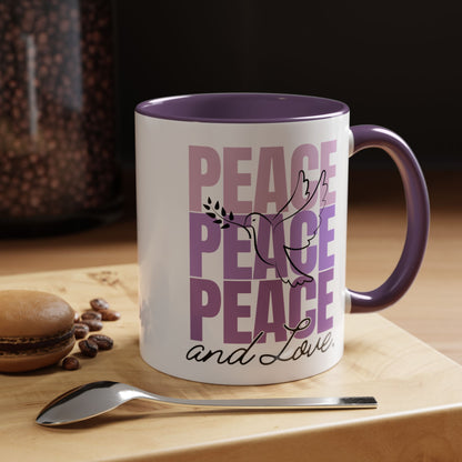 Peace and Love Accent Mug