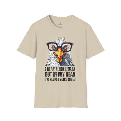Funny Chicken Unisex T-Shirt, Crazy Chicken Tee, Quirky Humor Shirt, Stand Out Apparel, Hilarious Graphic Top - Quirkside Creations
