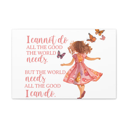 Inspirational Wall Art Canvas, Motivational Home Decor, Butterfly Quote Print, Gift for Her, Positive Vibes Wall Decor