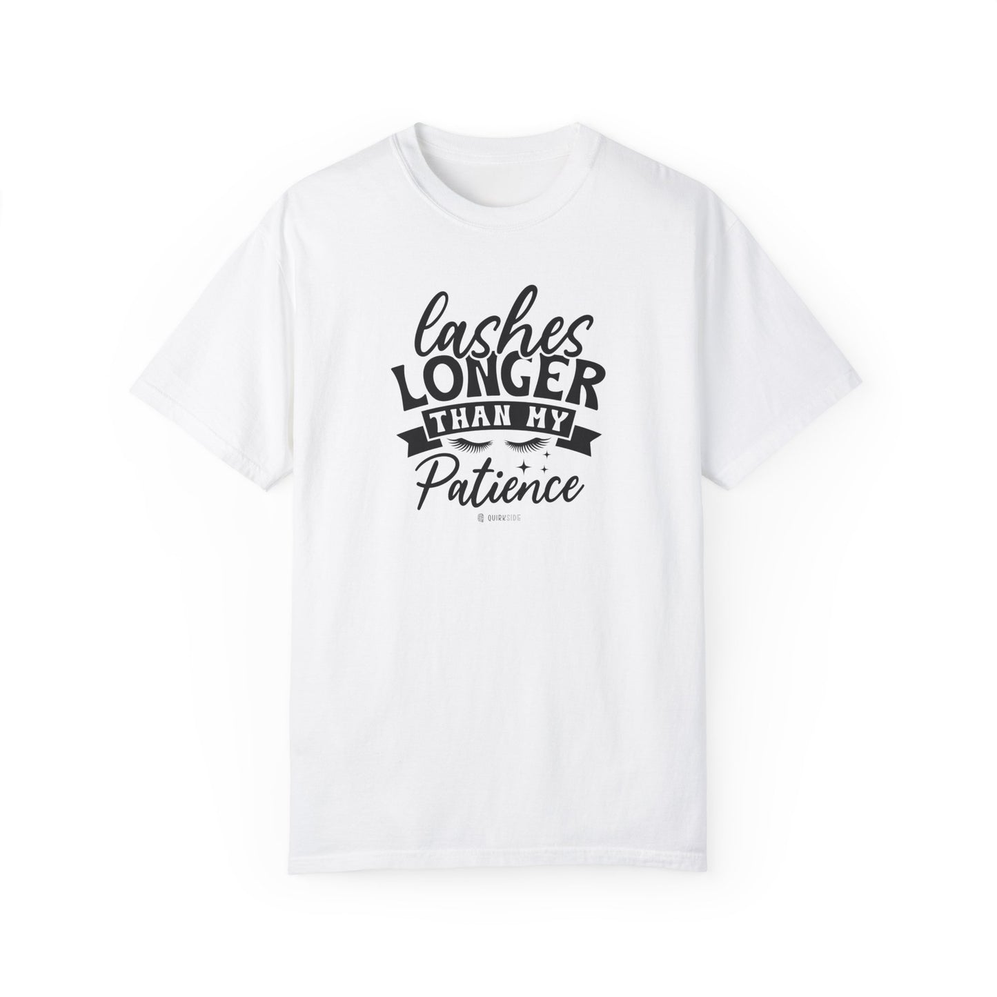 Funny Patience Levels Eye Lashes T-shirt, Humorous Graphic Tee, Sarcastic Unisex Shirt, Comical Quote Top, Men's Women's Apparel - Quirkside Creations