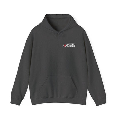 Meyers Electric Logo Hoodie — Navy Workwear Pullover for Electricians