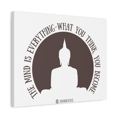Mindfulness Buddha Canvas Art, Inspirational Wall Decor, Meditation Quote Print, Zen Home Decor, Gift for Yogis and Mindfulness Lovers