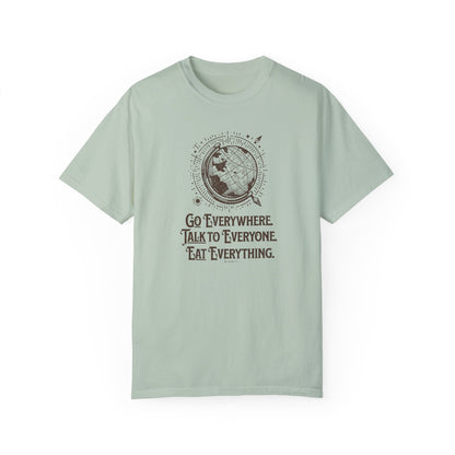 Traveler's Unisex Garment-Dyed T-shirt, Wanderlust Tee, Adventure Shirt, Travel Lover Top, Vacation Apparel