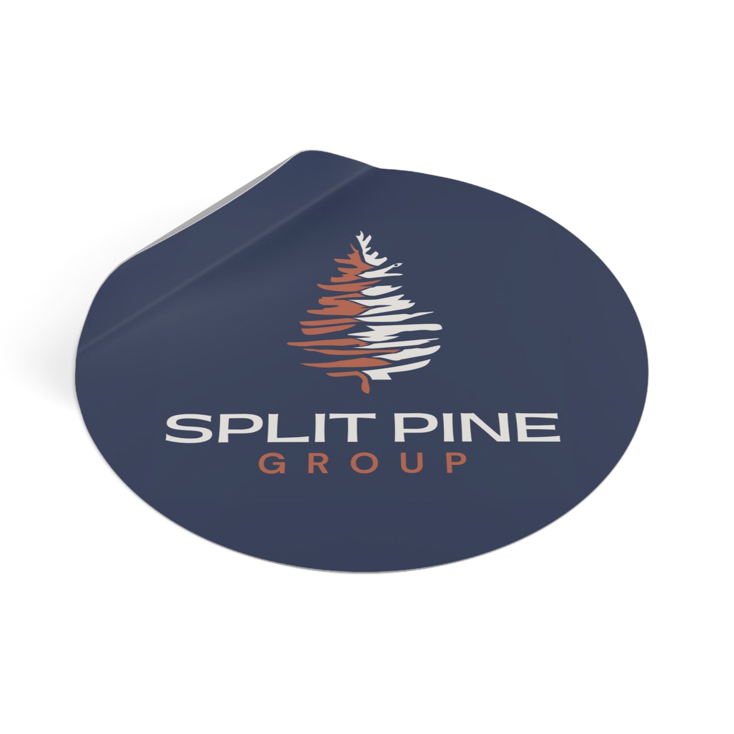 Round Vinyl Sticker - Split Pine Group Logo (Navy)