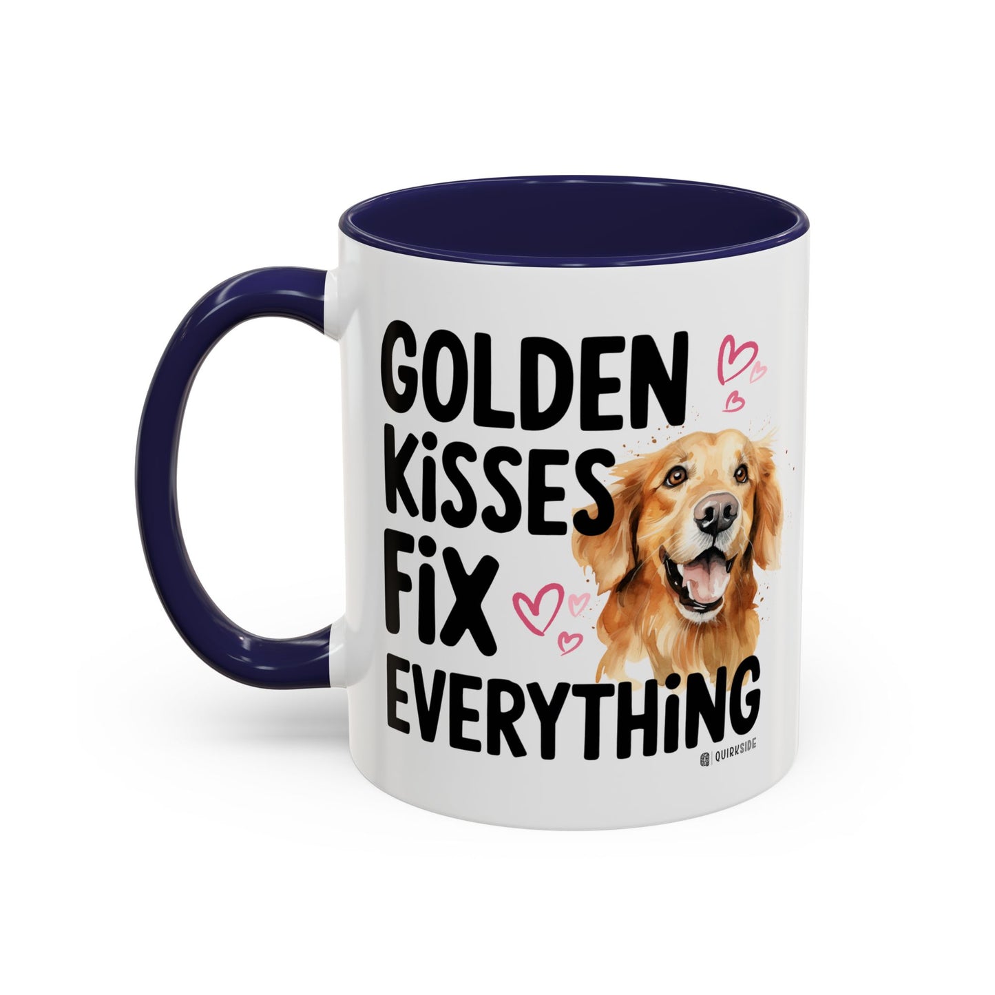 Golden Kisses Fix Everything Mug, Dog Lover Gift, Pet Owner Coffee Cup, Cute Animal Lover Mug, Fun Pet Quote Mug