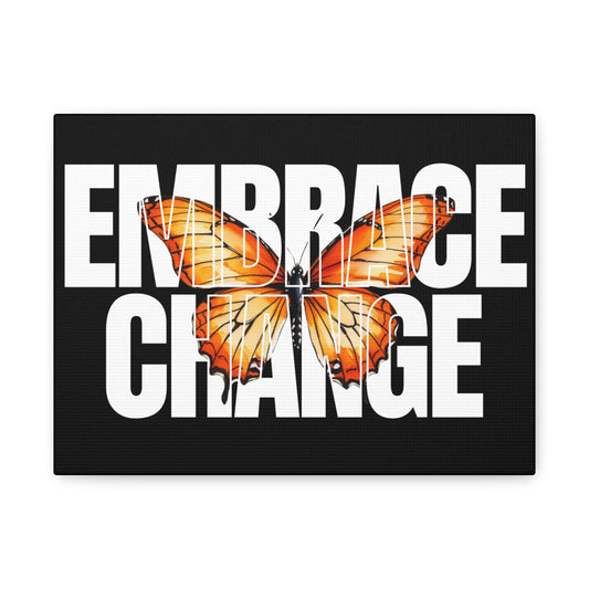 Butterfly Embrace Change Canvas Art, Motivational Wall Decor, Inspirational Gift for Home, Office, Art Print for Transformation