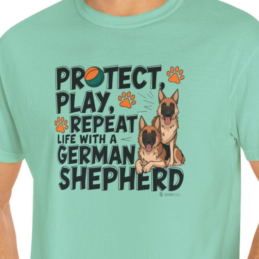 German Shepherd Dog Lover Unisex Garment-Dyed T-shirt, Parent Gift, Funny Dog Tee, Dog Mom Shirt, Gift for Dog Lovers