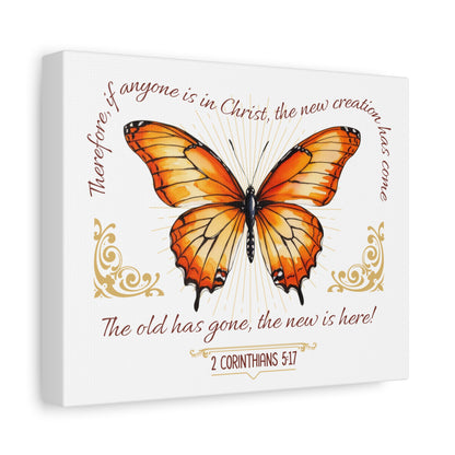 Butterfly Wall Art, Inspirational Canvas Print, Christian Home Decor, Gift for Religious Celebrations, Motivational Artwork