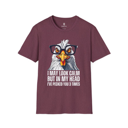 Funny Chicken Unisex T-Shirt, Crazy Chicken Tee, Quirky Humor Shirt, Stand Out Apparel, Hilarious Graphic Top - Quirkside Creations