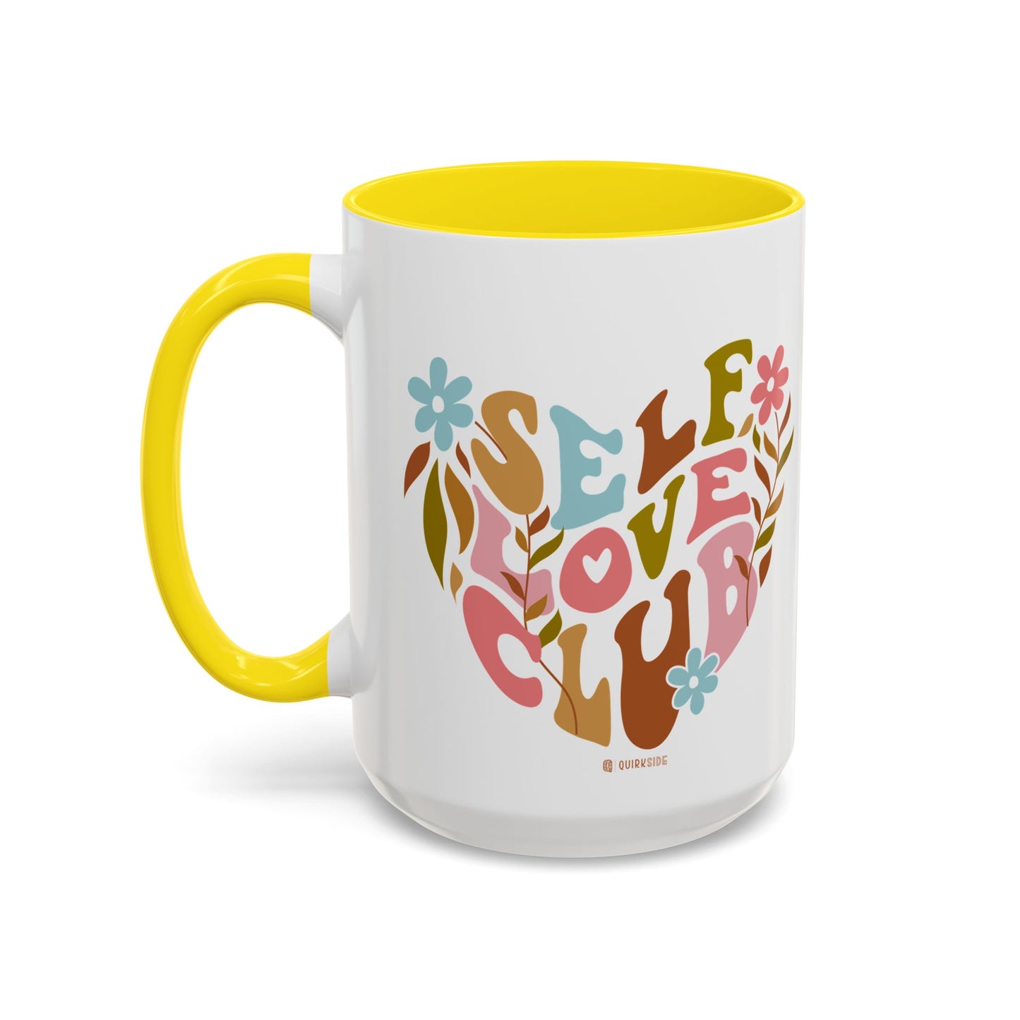 Self Love Club Coffee Mug - Empowering Floral Design, Great for Gifts, Self-Care, Friends, Motivational Mugs
