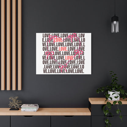 Love-Themed Canvas Art, Heart Wall Decor, Valentine's Gift, Romantic Home Decor, Engagement Present