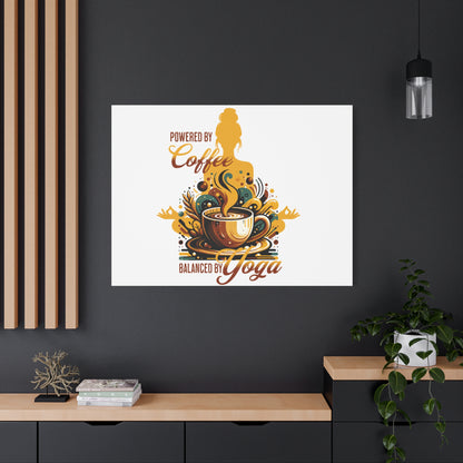 Yoga and Coffee Wall Art, Inspirational Canvas Print, Home Decor for Yogis, Gift for Coffee Lovers, Motivational Artwork, Office Decoration