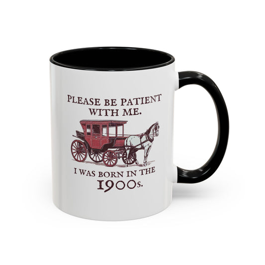 Vintage-Inspired Accent Coffee Mug, Horse and Buggy Design, Perfect Gift for Coffee Lovers, Retro Home Decor, Unique Vintage Mug