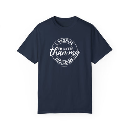 Funny Nice Person Inside Statement, Unisex Garment-Dyed T-shirt, Humorous Tee, Sarcastic Graphic Shirt, Unique Gift Idea, Cool Top - Quirkside Creations