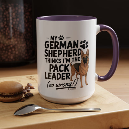 Funny German Shepherd Coffee Mug, Dog Lover Gift, Pet Owner Mug, Pack Leader Humor, 11oz, 15oz