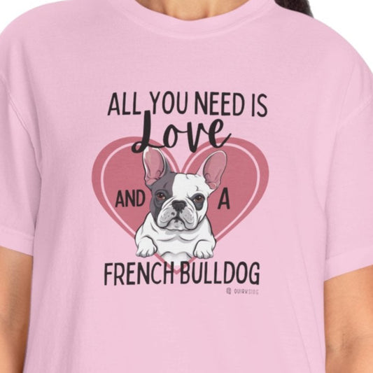 French Bulldog Lover Unisex Garment-Dyed T-shirt, Dog Parent Tee, Cute Bulldog Shirt, Pet Lover Top, Animal Graphic Tee